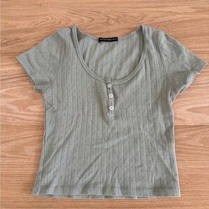 Brandy Melville sage green baby tee
